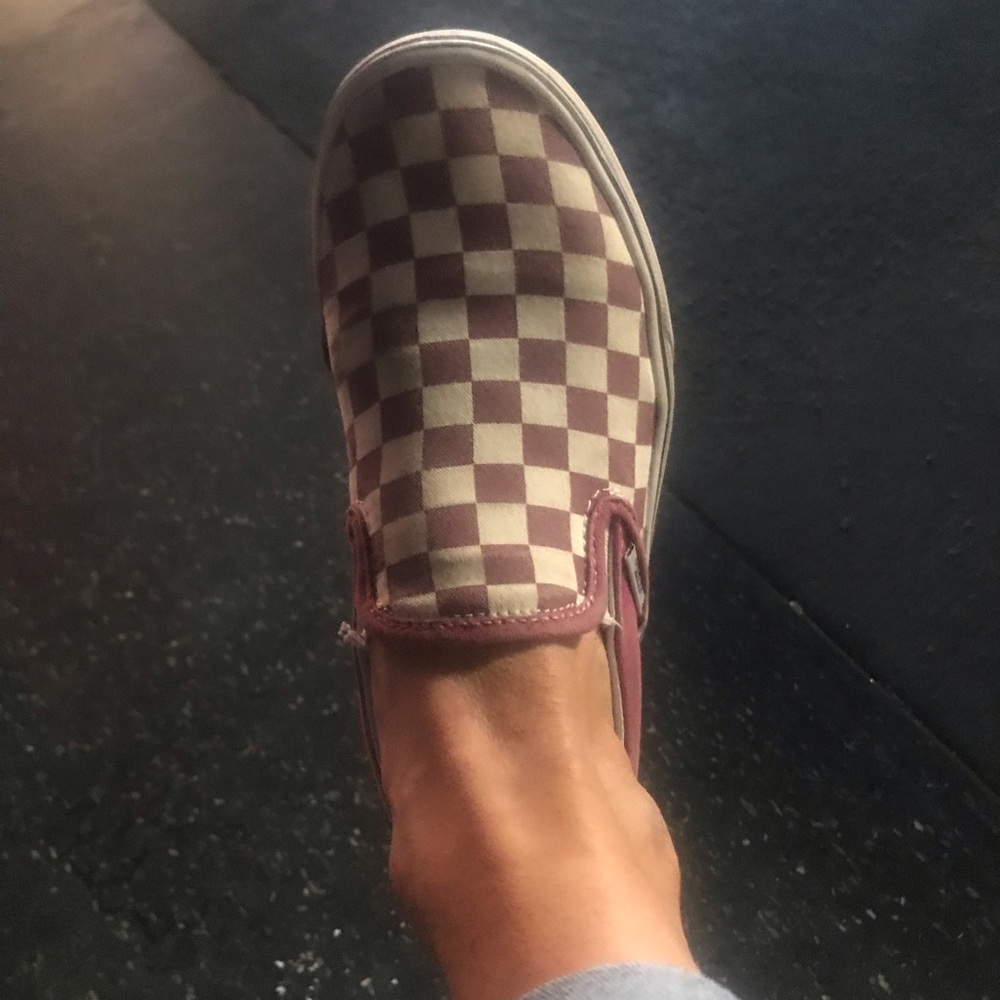 Checkered red vans